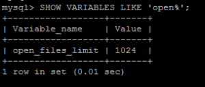 MySQL Open_File_Limit
